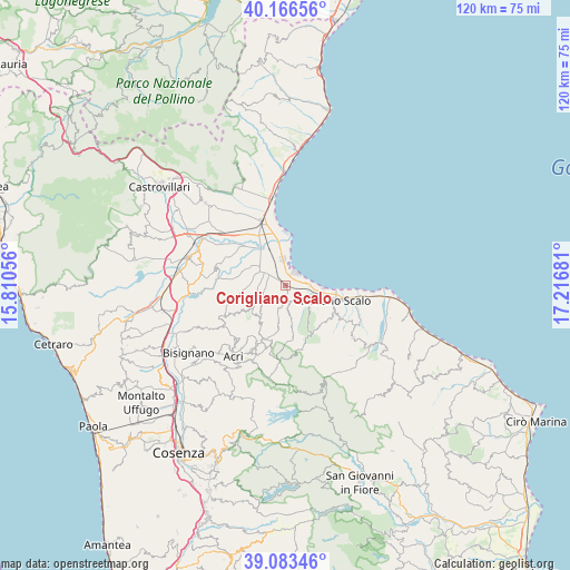 Corigliano Scalo on map