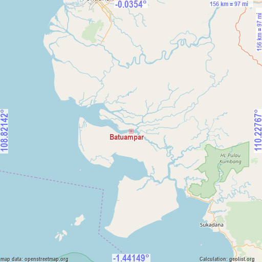 Batuampar on map