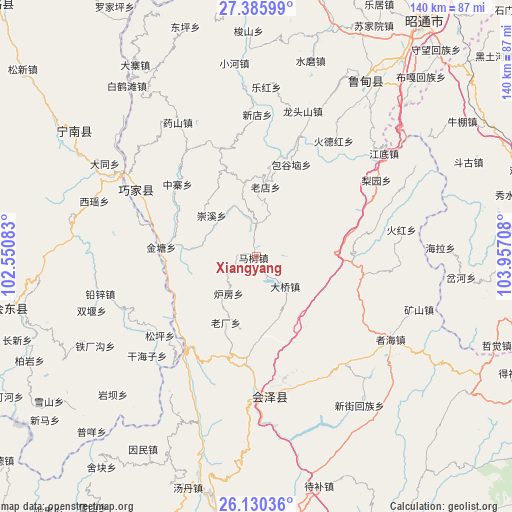 Xiangyang on map
