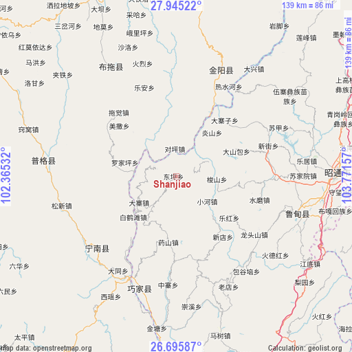 Shanjiao on map