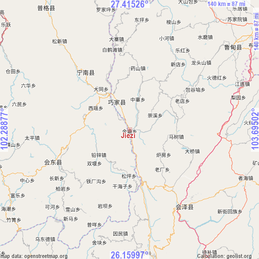 Jiezi on map