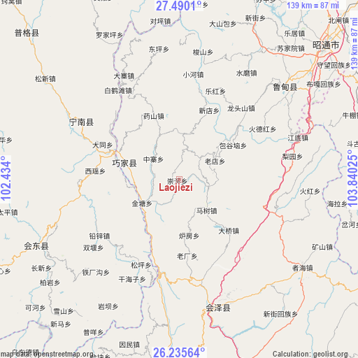 Laojiezi on map