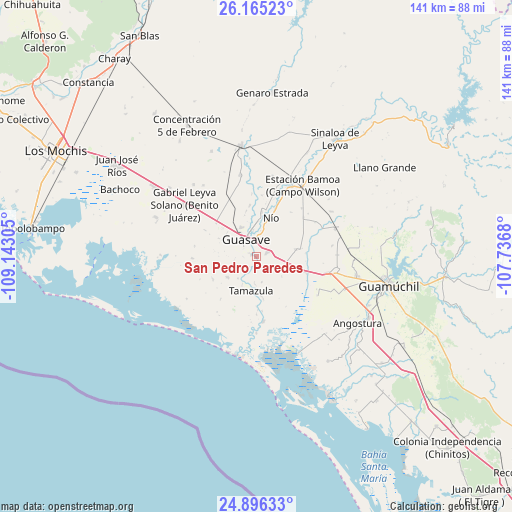 San Pedro Paredes on map