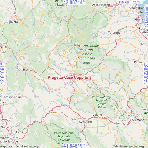 Progetto Case Coppito 3 on map