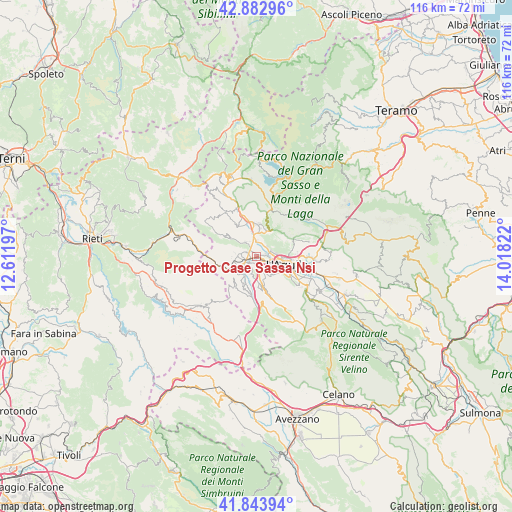 Progetto Case Sassa Nsi on map