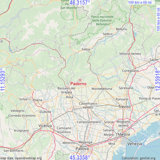 Paderno on map