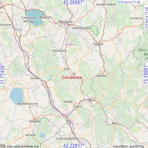 Colvalenza on map