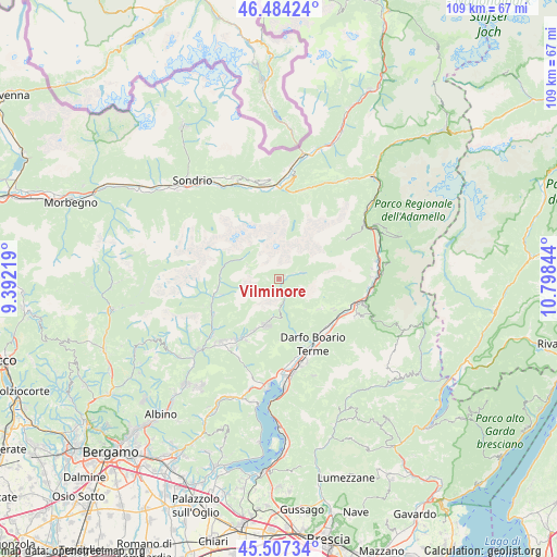 Vilminore on map