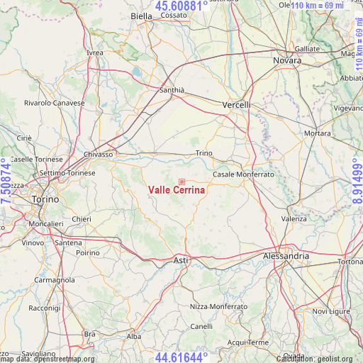 Valle Cerrina on map