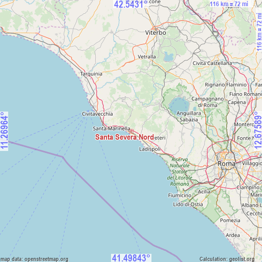 Santa Severa Nord on map