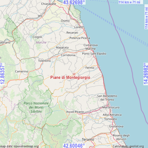 Piane di Montegiorgio on map