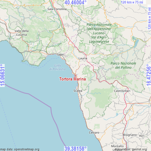 Tortora Marina on map