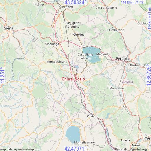 Chiusi Scalo on map