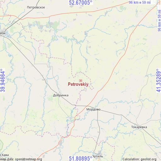 Petrovskiy on map