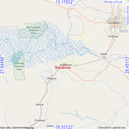 Mazabuka on map