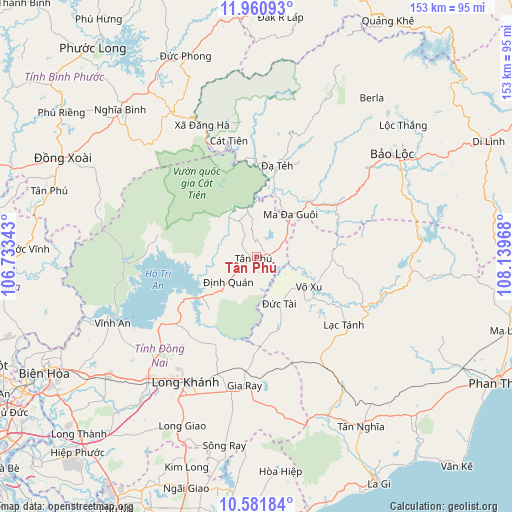 Tân Phú on map