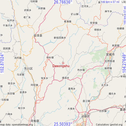 Dasongshu on map