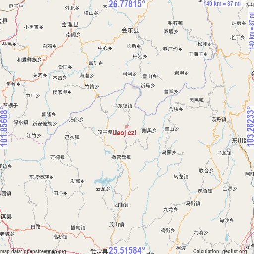 Laojiezi on map