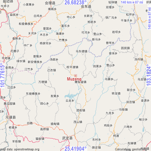 Muzeng on map