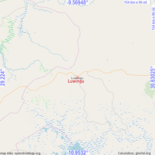 Luwingu on map