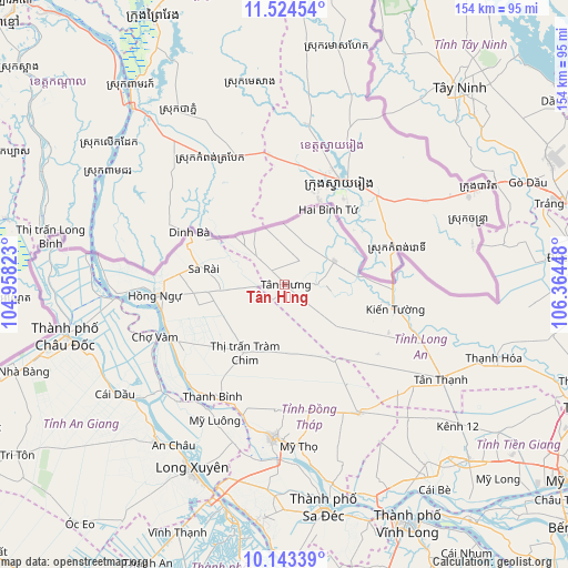 Tân Hưng on map