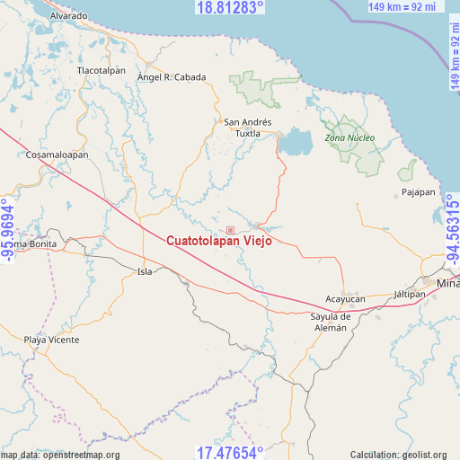 Cuatotolapan Viejo on map