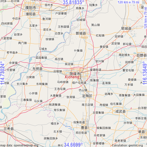 Xicheng on map