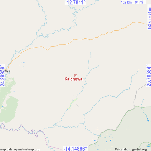 Kalengwa on map