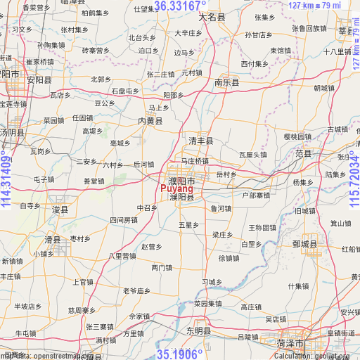 Puyang on map