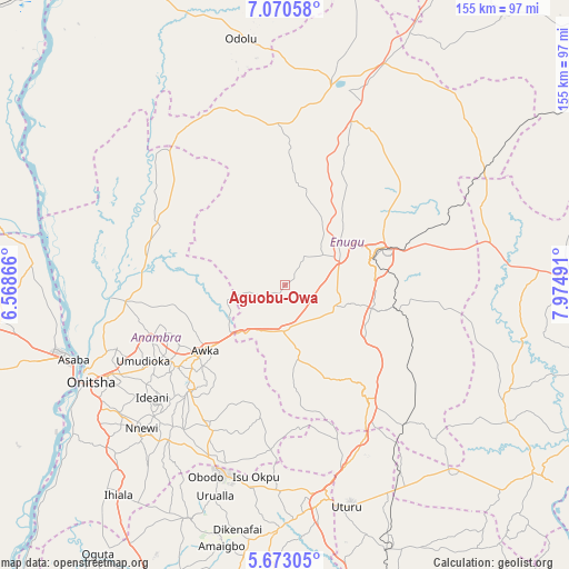 Aguobu-Owa on map