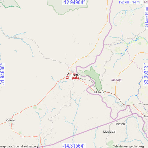 Chipata on map