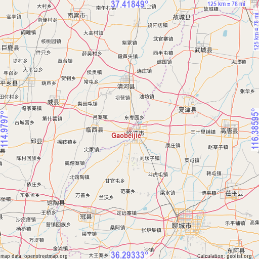 Gaobeijie on map