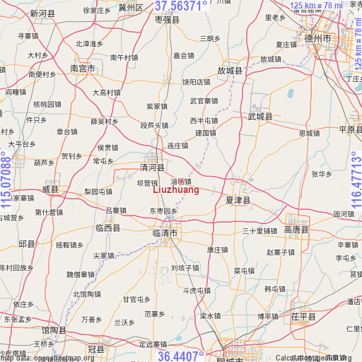 Liuzhuang on map