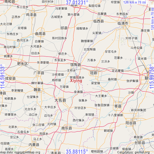 Xiying on map