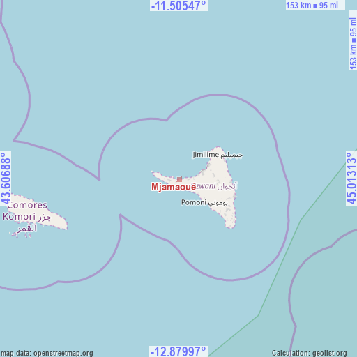 Mjamaoué on map