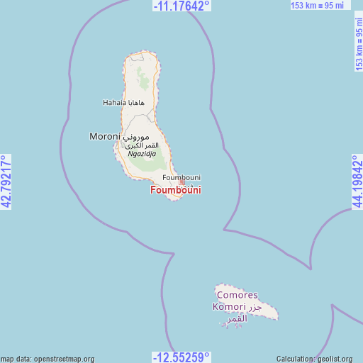 Foumbouni on map