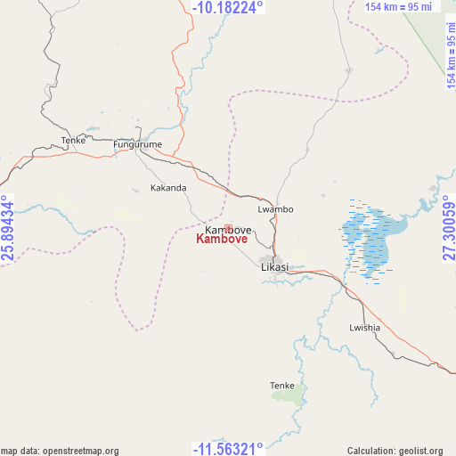 Kambove on map