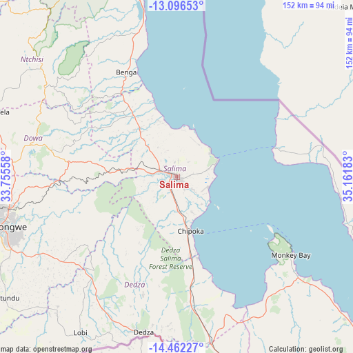 Salima on map