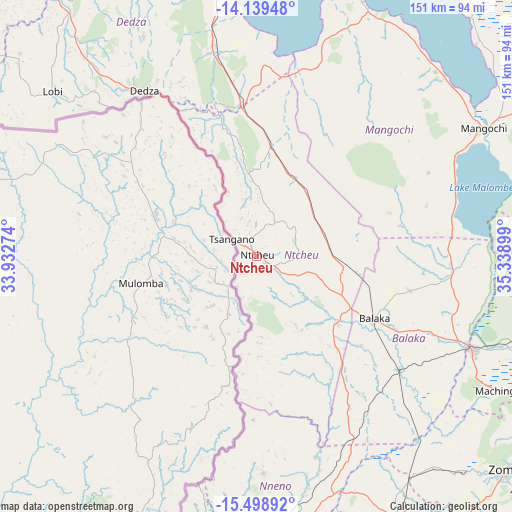 Ntcheu on map