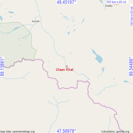 Ulaan Khat on map