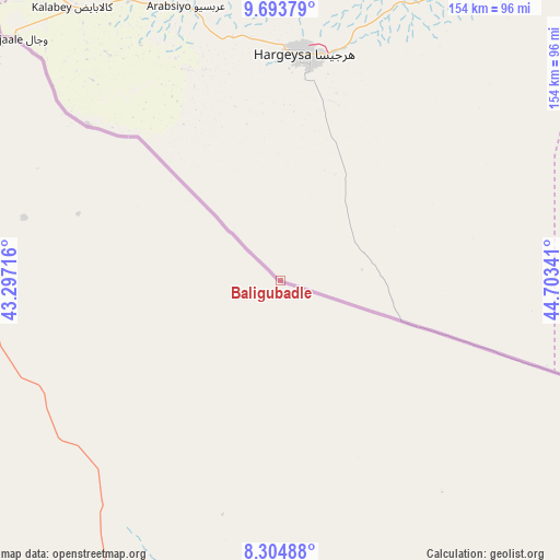 Baligubadle on map