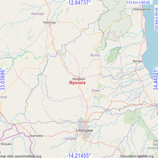 Mponela on map