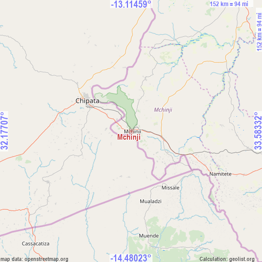Mchinji on map