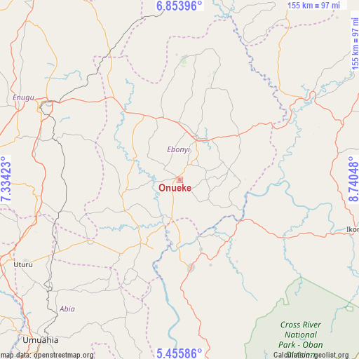 Onueke on map