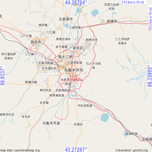 Xingfulu on map