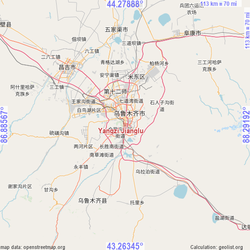 Yangzi Jianglu on map