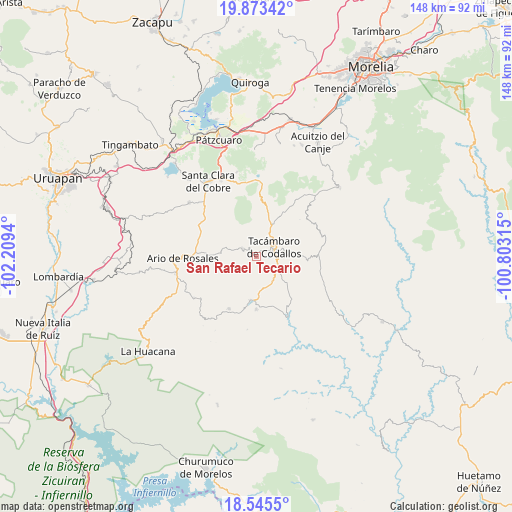 San Rafael Tecario on map