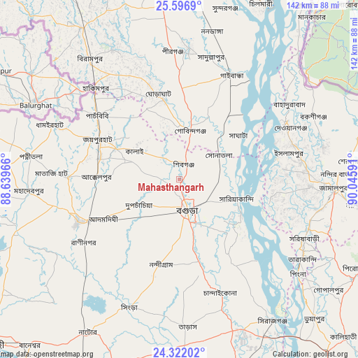Mahasthangarh on map