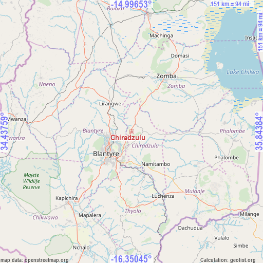 Chiradzulu on map