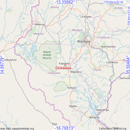 Chikwawa on map
